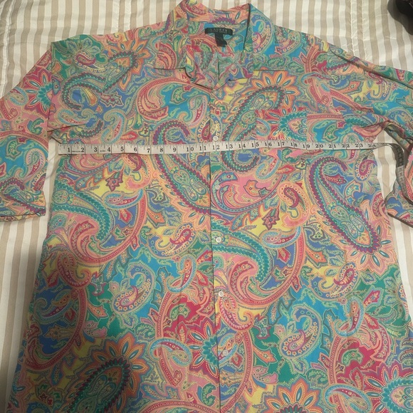 Ralph Lauren Vintage Multicolor Paisley Sleep Shirt Womens Size XL - Picture 13 of 15